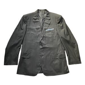 Canali Modern Suit Jacket Italy Striped Navy Blue Size 44 US/54 EU Men